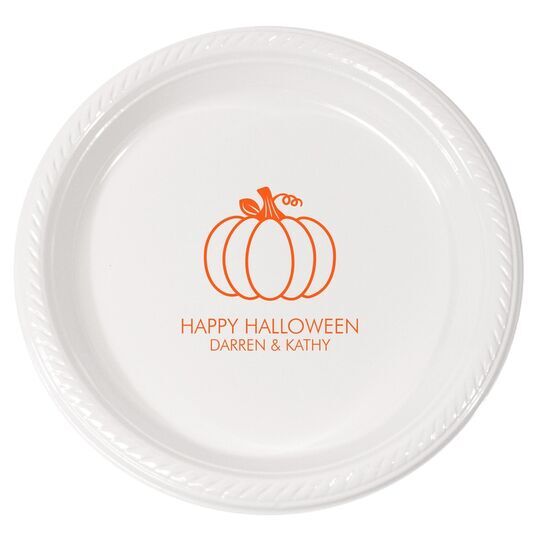 Pumpkin Silhouette Plastic Plates